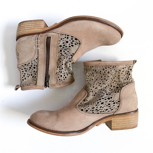 Musse & Cloud Suede Side Zipper Ankle Boots with textile - Picture 3 of 8